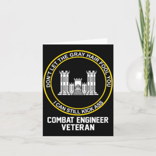 Funny retired combat engineer veteran grandpa card