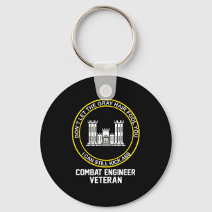 Funny retired combat engineer veteran grandpa key ring