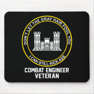 Funny retired combat engineer veteran grandpa mouse pad