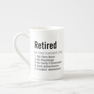 Funny Retired Definition Gift for Retirement Gag Bone China Mug