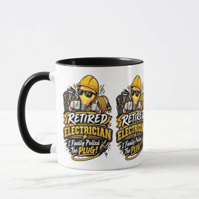 Funny Retired Electrician Mug (Left)