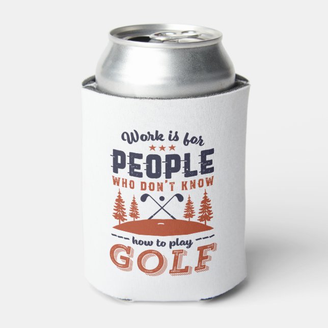 Funny Retired Golf Player Golfer Dad Love Golfing Can Cooler (Can Front)
