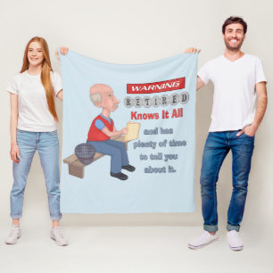 Funny Retired Knows It All Fleece Blanket