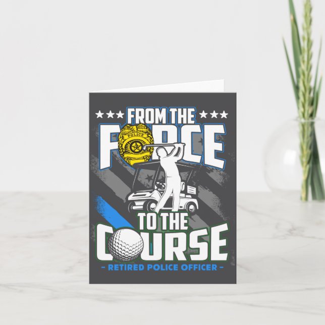 Funny Retired Lice Officer Golf Retirement Gift  Card (Front)