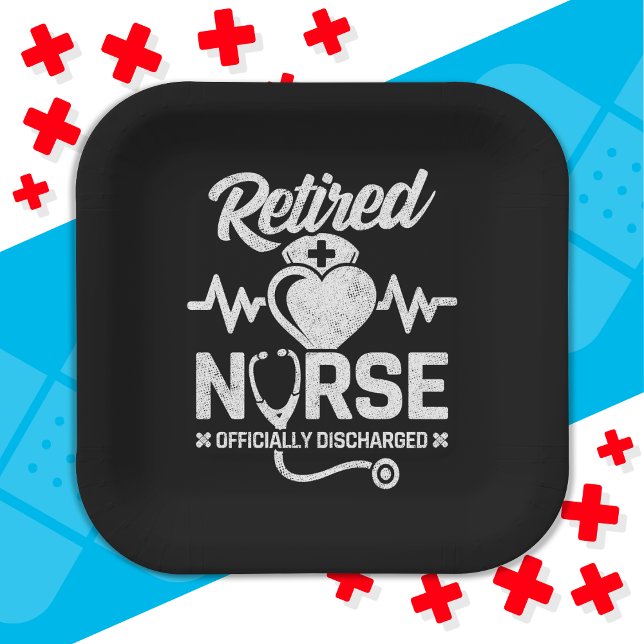 Funny Retired Nurse Joke Nursing Retirement Paper Plate (Creator Uploaded)