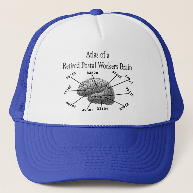 Funny Retired Postal Worker T-Shirts and Gifts Trucker Hat (Front)