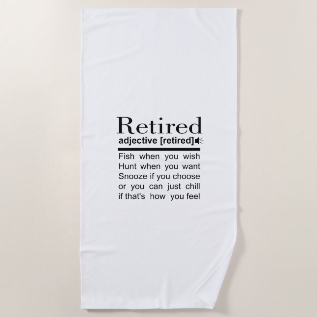 funny retirement beach towel (Front)