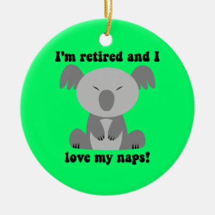 Funny retirement ceramic tree decoration