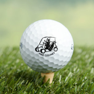 Funny Retirement Gift Custom Name Golf Cart Design Balls