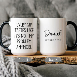 Funny Retirement Gift Personalised Name Retired Mug