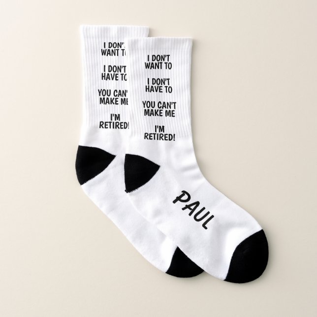 Funny retirement gift socks for retired person (Pair)