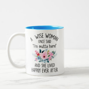 Funny Retirement Gifts for Grandma Wife Mum Aunt Two-Tone Coffee Mug