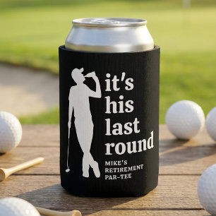 Funny Retirement Golf Black Can Cooler