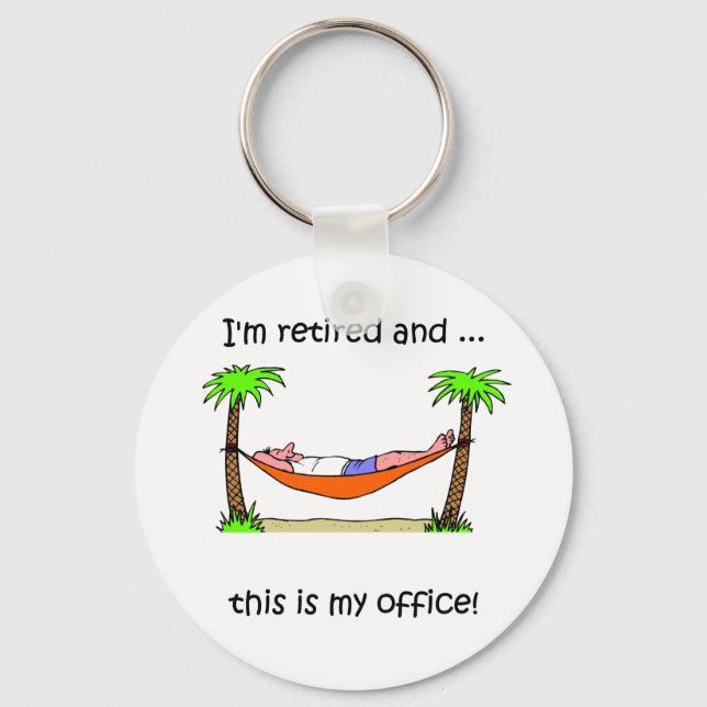 Funny retirement humour key ring (Front)