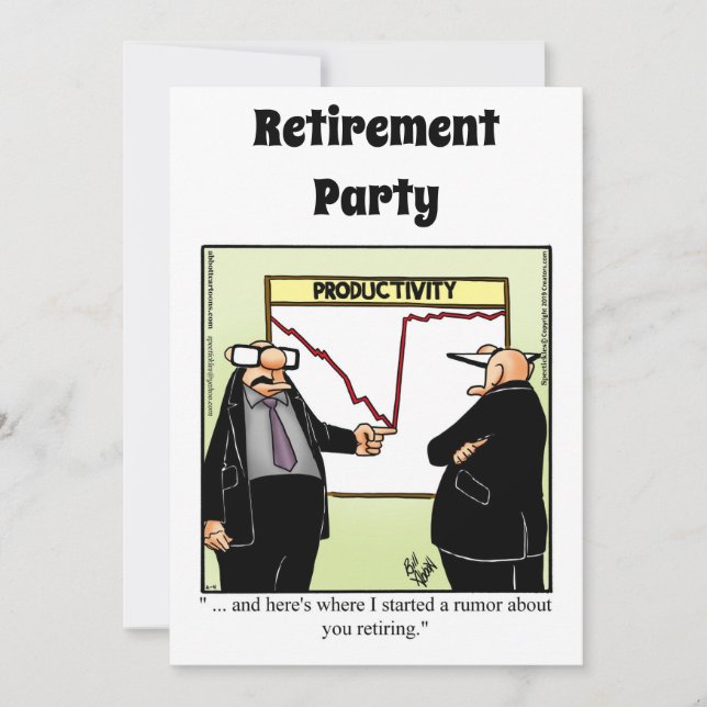 Funny Retirement Humour Party Invitations (Front)
