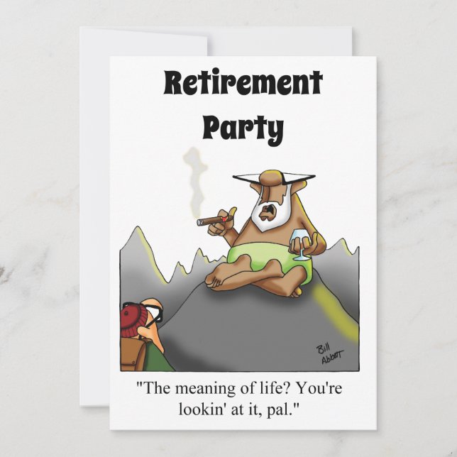 Funny Retirement Humour Party Invitations (Front)