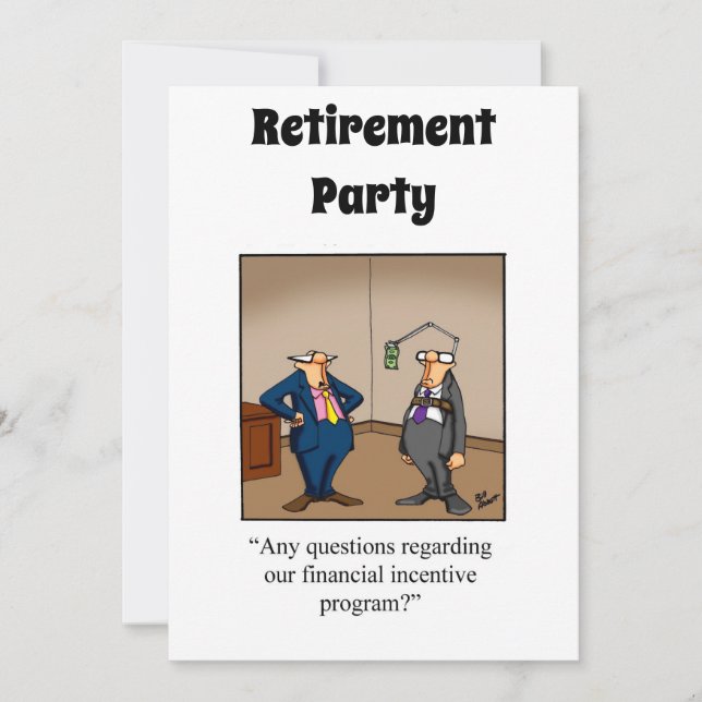 Funny Retirement Humour Party Invitations (Front)