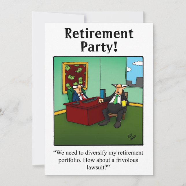 Funny Retirement Humour Party Invitations (Front)