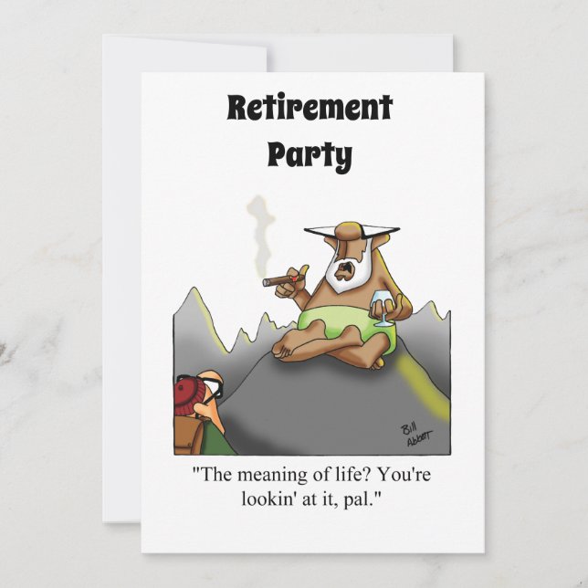 Funny Retirement Humour Party Invitations (Front)