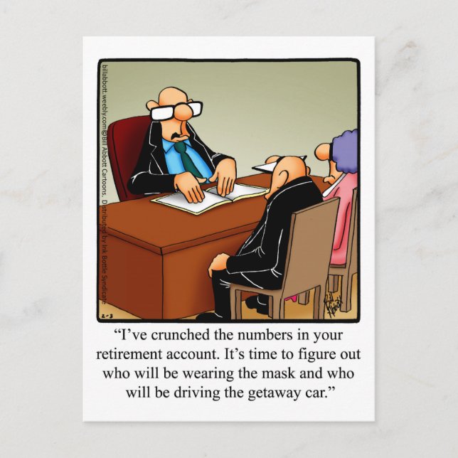 Funny Retirement Humour Postcard "Spectickles" (Front)