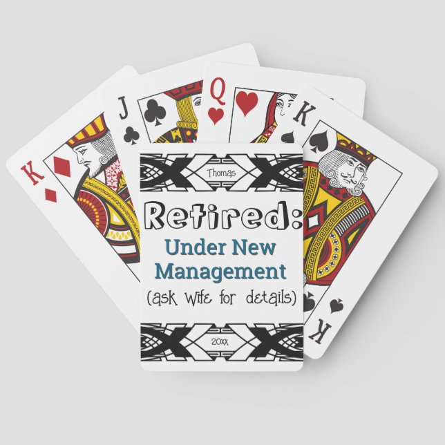 Funny Retirement Joke No More Work Celebration Playing Cards (Back)