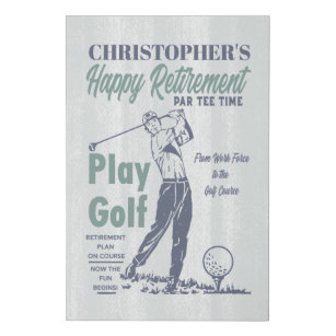 Funny Retirement Monogrammed Golf Faux Canvas Print