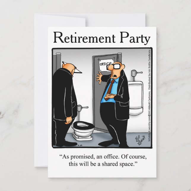 Funny Retirement Party Humour Invitations (Front)