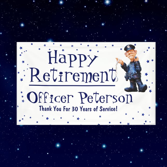 Funny Retirement Party Police Officer Sign (Funny Retirement Party, Police, Officer, Sheriff Banner)
