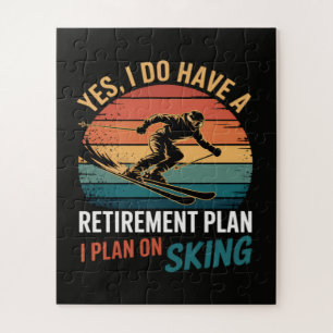 Funny Retirement Plan Ski Retiring Jigsaw Puzzle