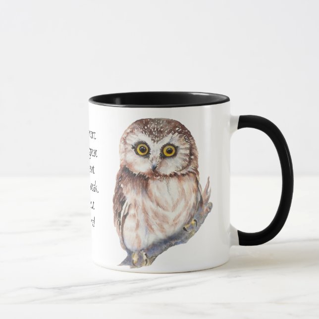 Funny Retirement Quote Coffee Owl with Attitude Hu Mug (Right)