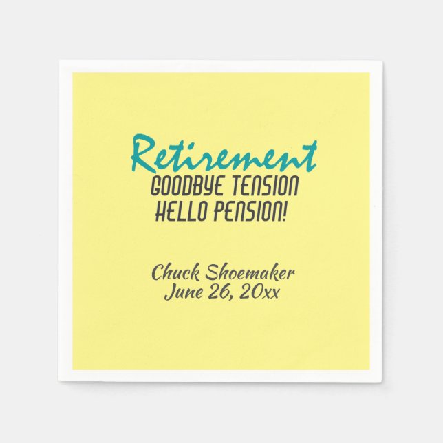 Funny Retirement Quote Personalised  Napkin (Front)