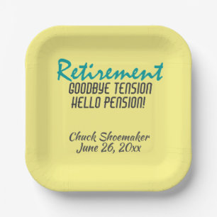 Funny Retirement Quote Personalized   Paper Plate