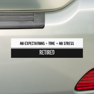 Funny Retirement Quotes Distressed Typography Bumper Sticker