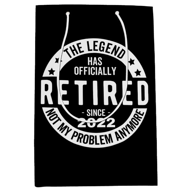 funny retirement, retired, retired firefighter, re medium gift bag (Front)