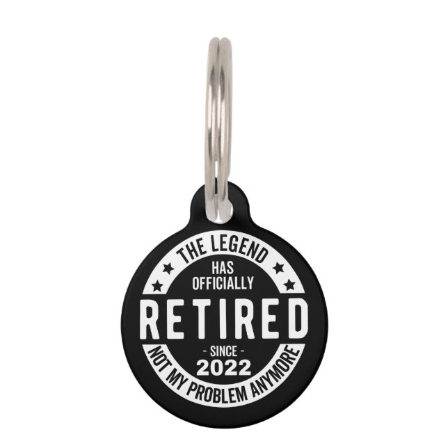 funny retirement, retired, retired firefighter, re pet tag (Front)