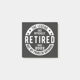 funny retirement, retired, retired firefighter, re post-it notes