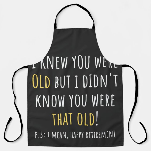 funny retirement, retired, retired teacher, retire apron (Front)