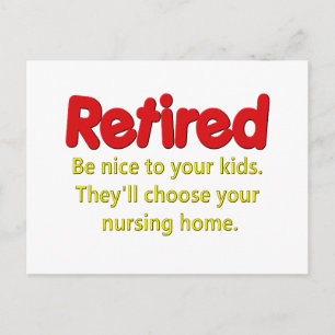 Funny Retirement Saying Postcard
