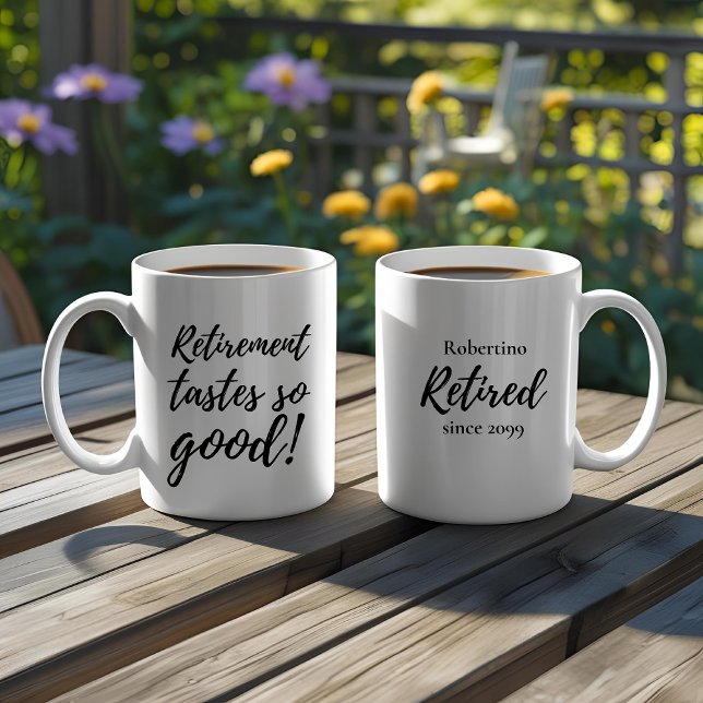 Funny Retirement Tastes So Good Gift Coffee Mug (Creator Uploaded)