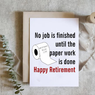 Funny Retirement Toilet Paper card for colleague