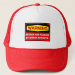 Funny retirement trucker hat<br><div class="desc">Warning! Retired and palgued by senior moments!  Funny retirement t-shirts and gifts for retirees.  Humourous retirement gifts for retirement parties,  mum,  dad,  grandma and grandpa.</div>