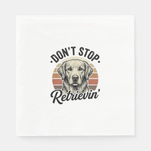Funny Retriever Dog Vintage Engraving Graphic Tee_ Napkin