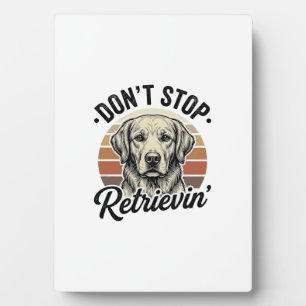 Funny Retriever Dog Vintage Engraving Graphic Tee_ Plaque