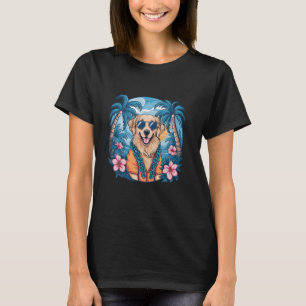 Funny Retriever Summer Hawaiian Vibes Tropical Bea T-Shirt
