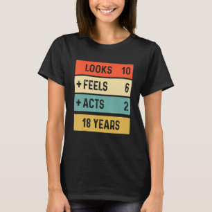 Funny Retro 18th Birthday 18 Years Old Born In 200 T-Shirt