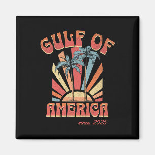 Funny Retro 2025 Grunge Design, Gulf Of Usa Americ Magnet