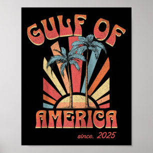Funny Retro 2025 Grunge Design, Gulf Of Usa Americ Poster