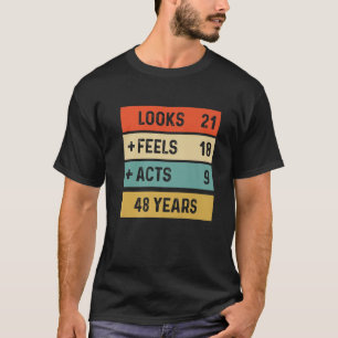 Funny Retro 48Th Birthday 48 Years Old Born In 197 T-Shirt