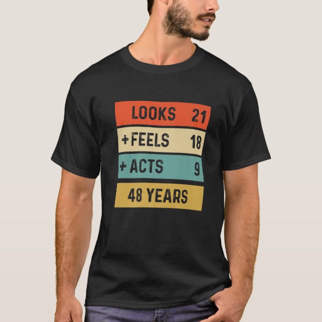 Funny Retro 48Th Birthday 48 Years Old Born In 197 T-Shirt (Front)