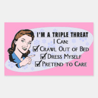 Funny Retro 50's Sarcastic Woman: Triple Threat
